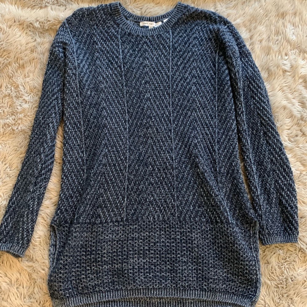 Blue knit sweater